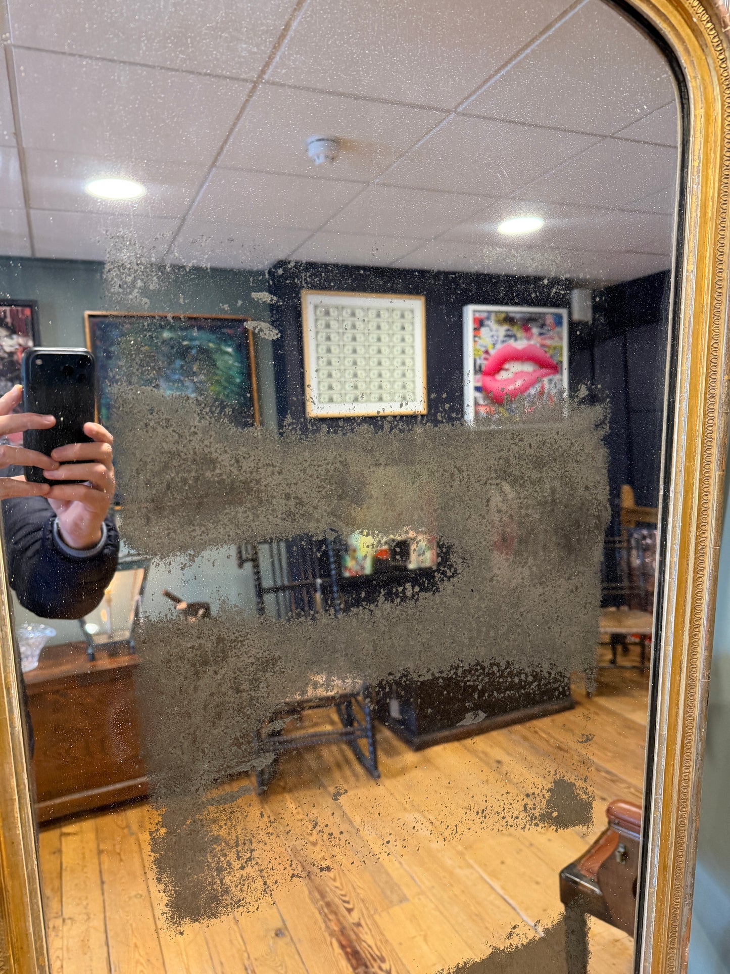 Stunning Large Antique Victorian Gilt Framed Dressing Mirror 2 Metres Tall