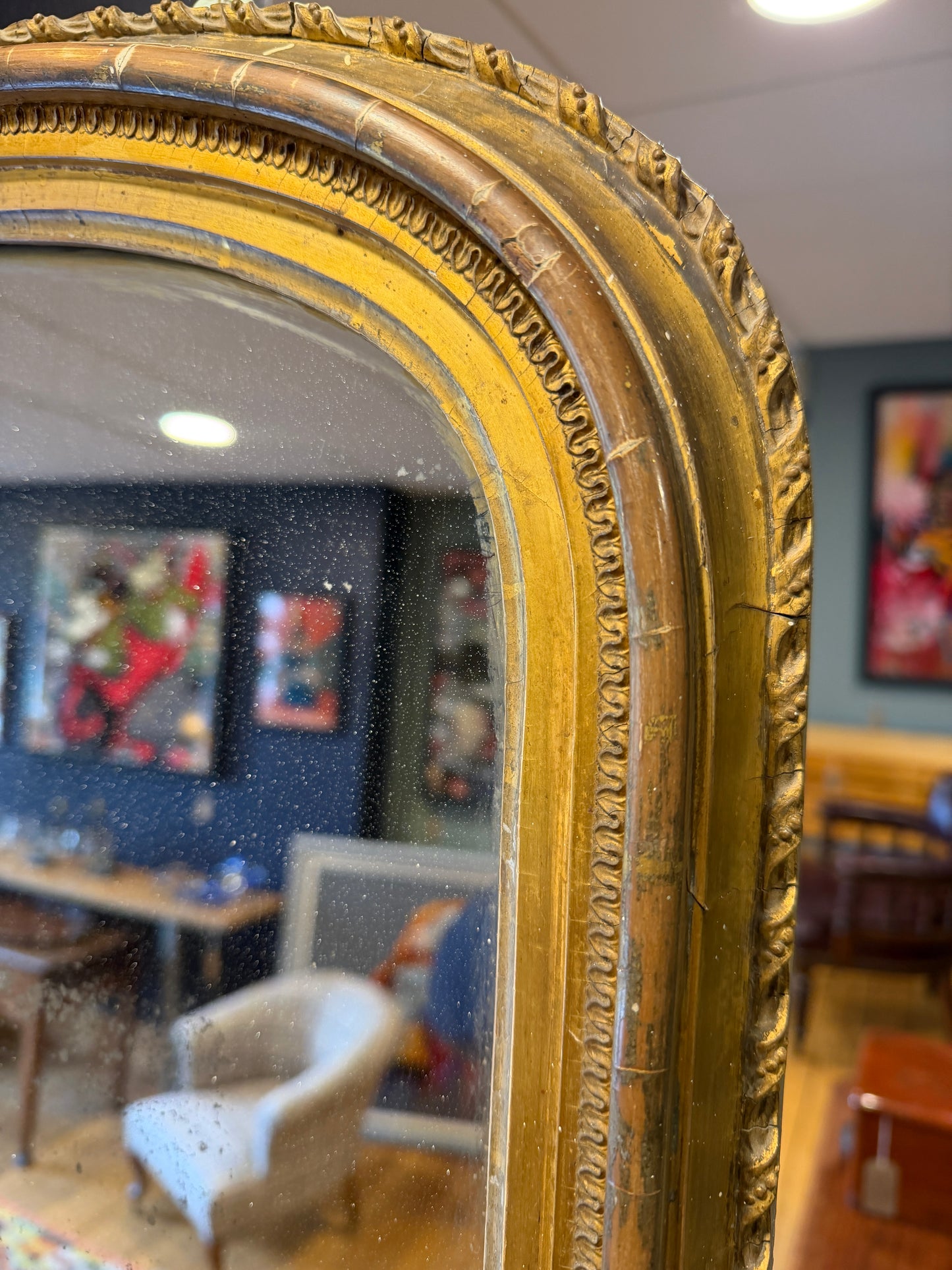 Stunning Large Antique Victorian Gilt Framed Dressing Mirror 2 Metres Tall