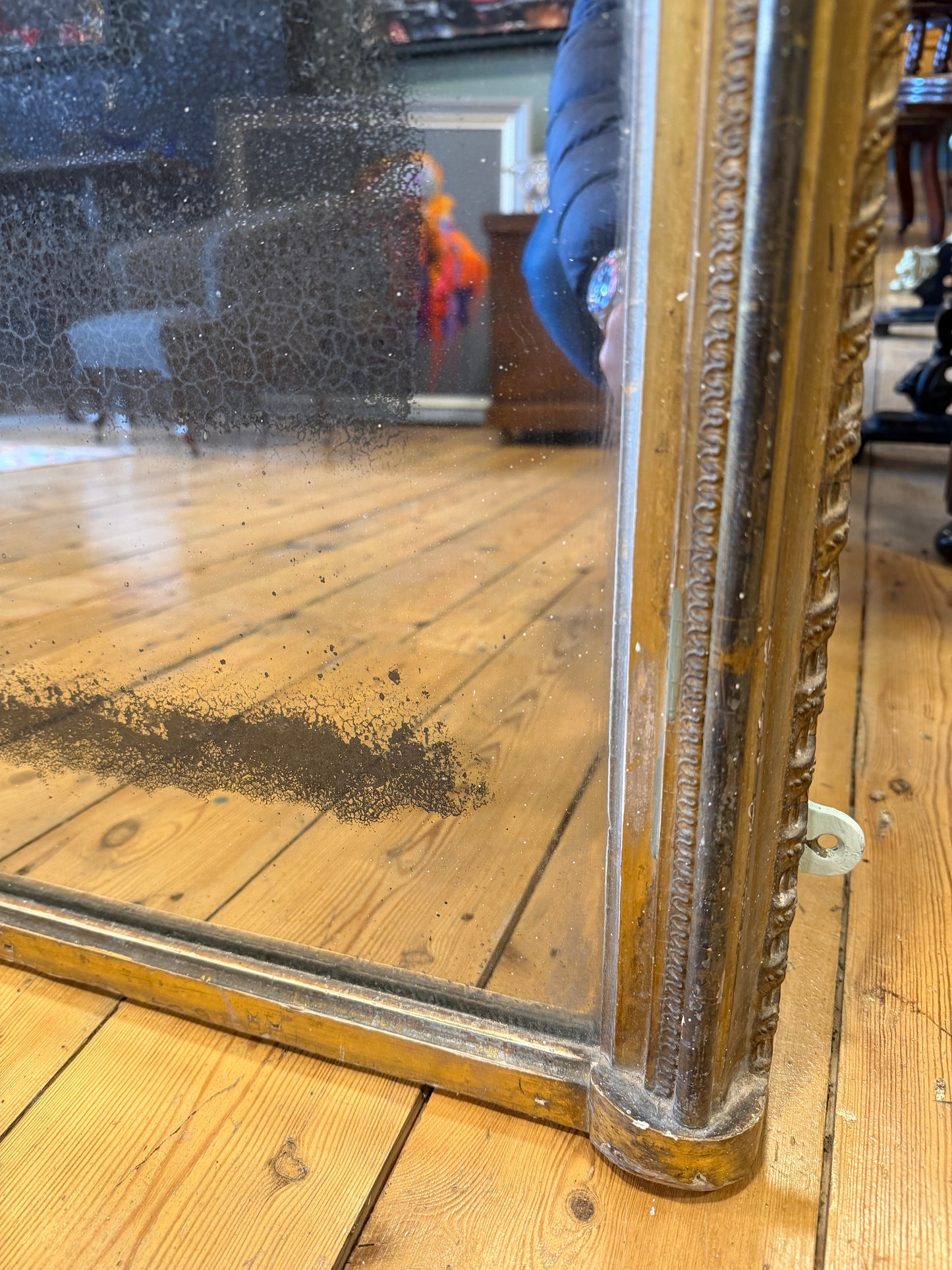 Stunning Large Antique Victorian Gilt Framed Dressing Mirror 2 Metres Tall
