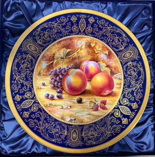 Large Rare Royal Worcester Signed Fruit Painted Ltd Ed Plate / Charger Signed