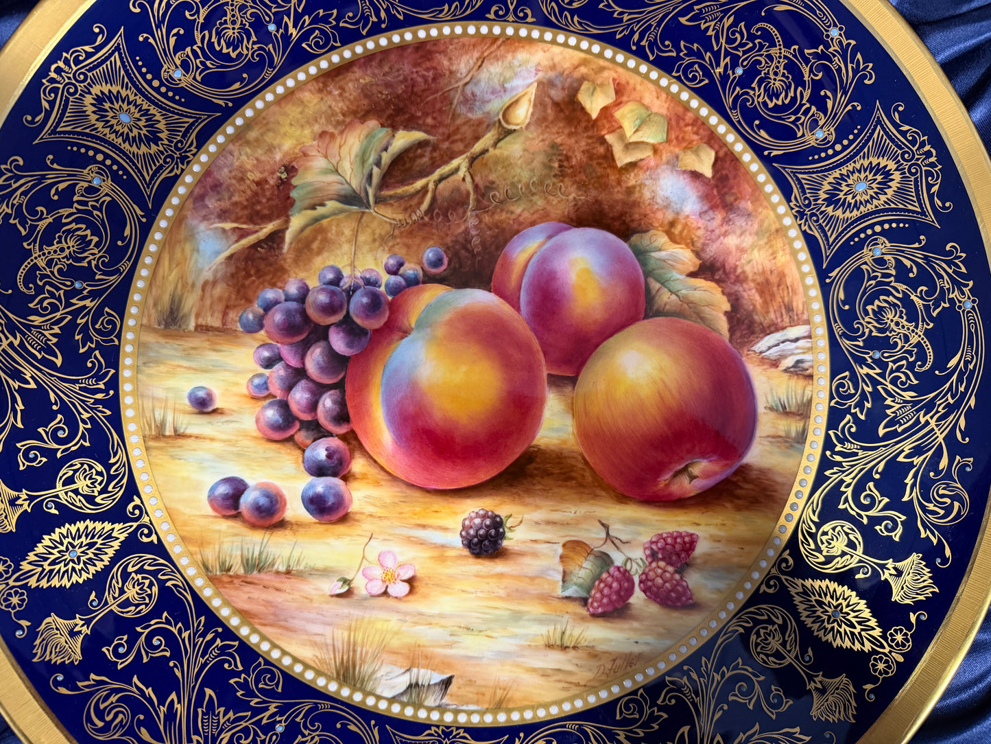 Large Rare Royal Worcester Signed Fruit Painted Ltd Ed Plate / Charger Signed