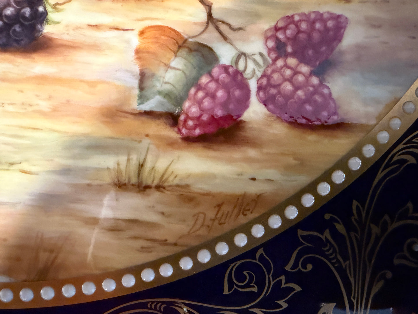Large Rare Royal Worcester Signed Fruit Painted Ltd Ed Plate / Charger Signed