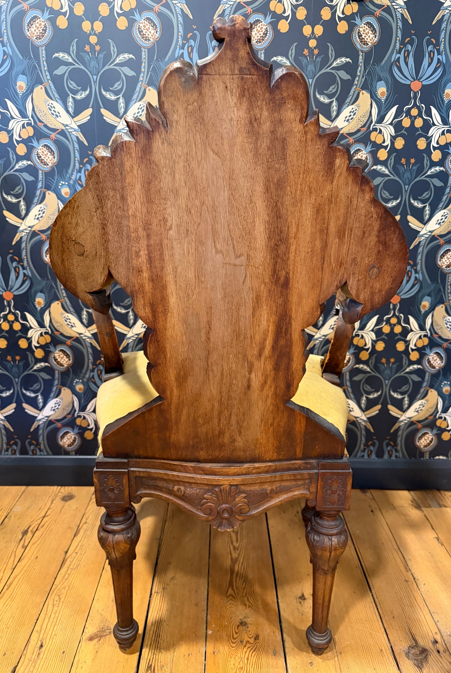 Fabulous Rare Antique 19th Century Carved Walnut Dolphin Armchair Italian ?