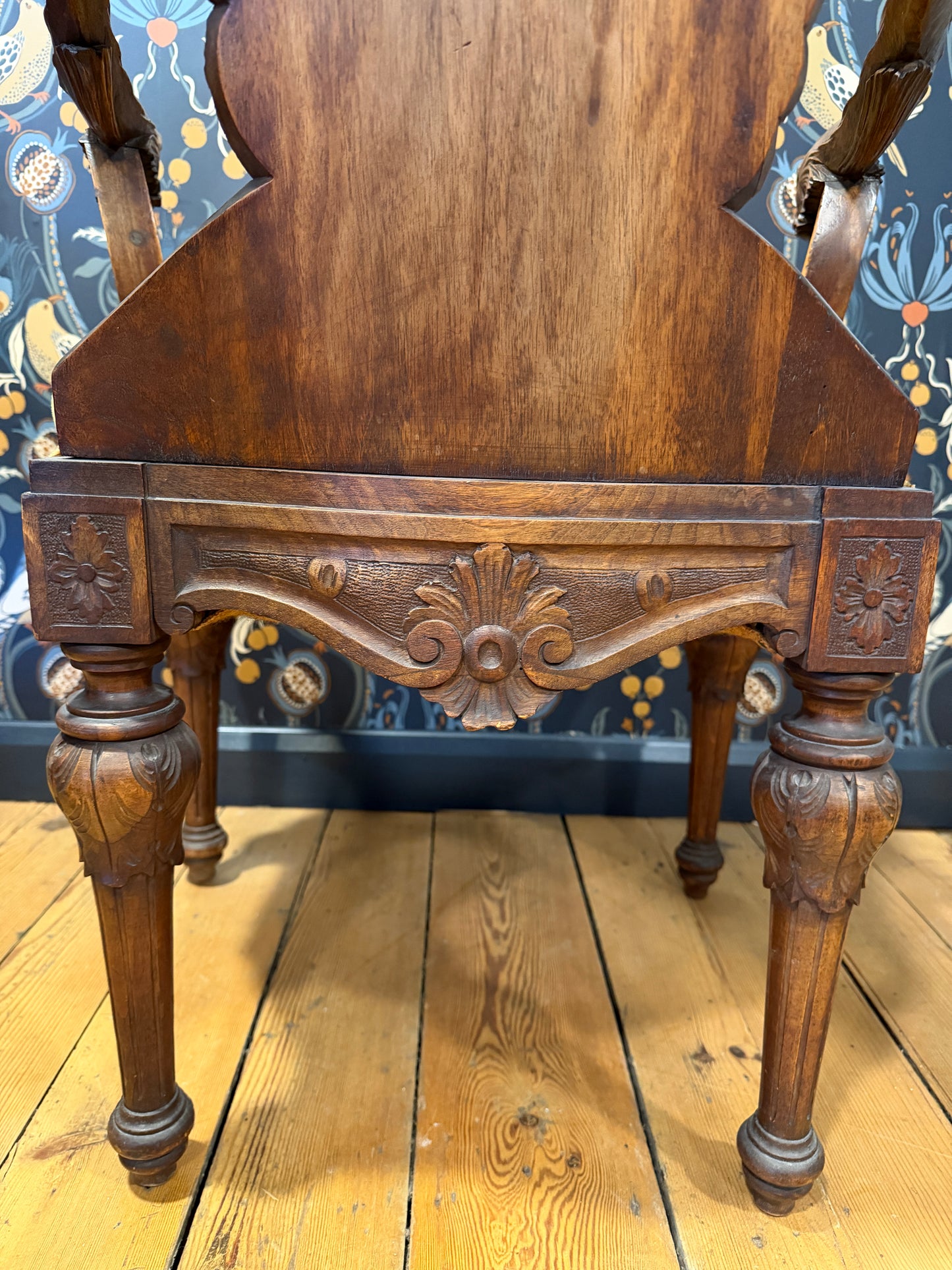 Fabulous Rare Antique 19th Century Carved Walnut Dolphin Armchair Italian ?
