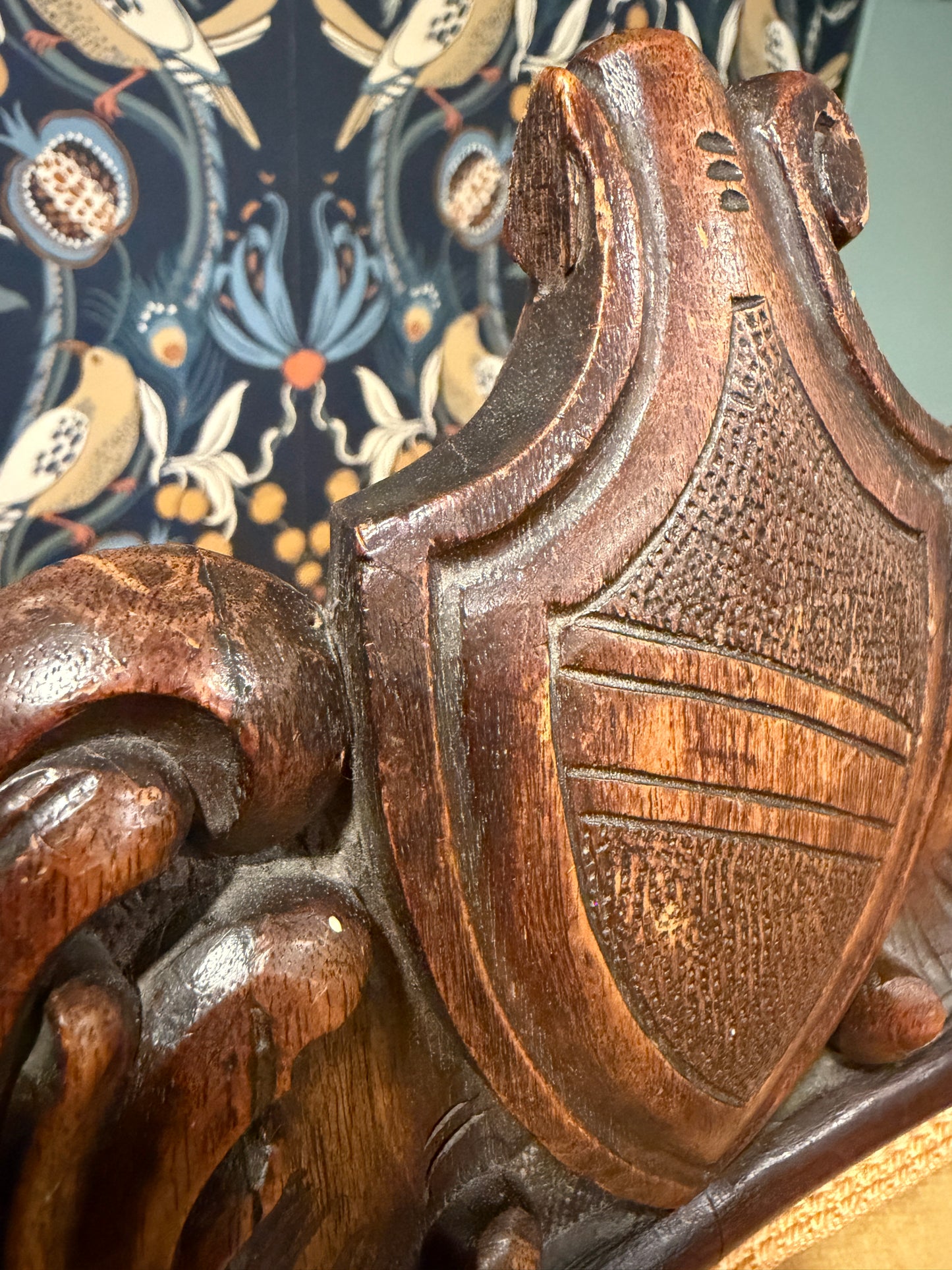 Fabulous Rare Antique 19th Century Carved Walnut Dolphin Armchair Italian ?