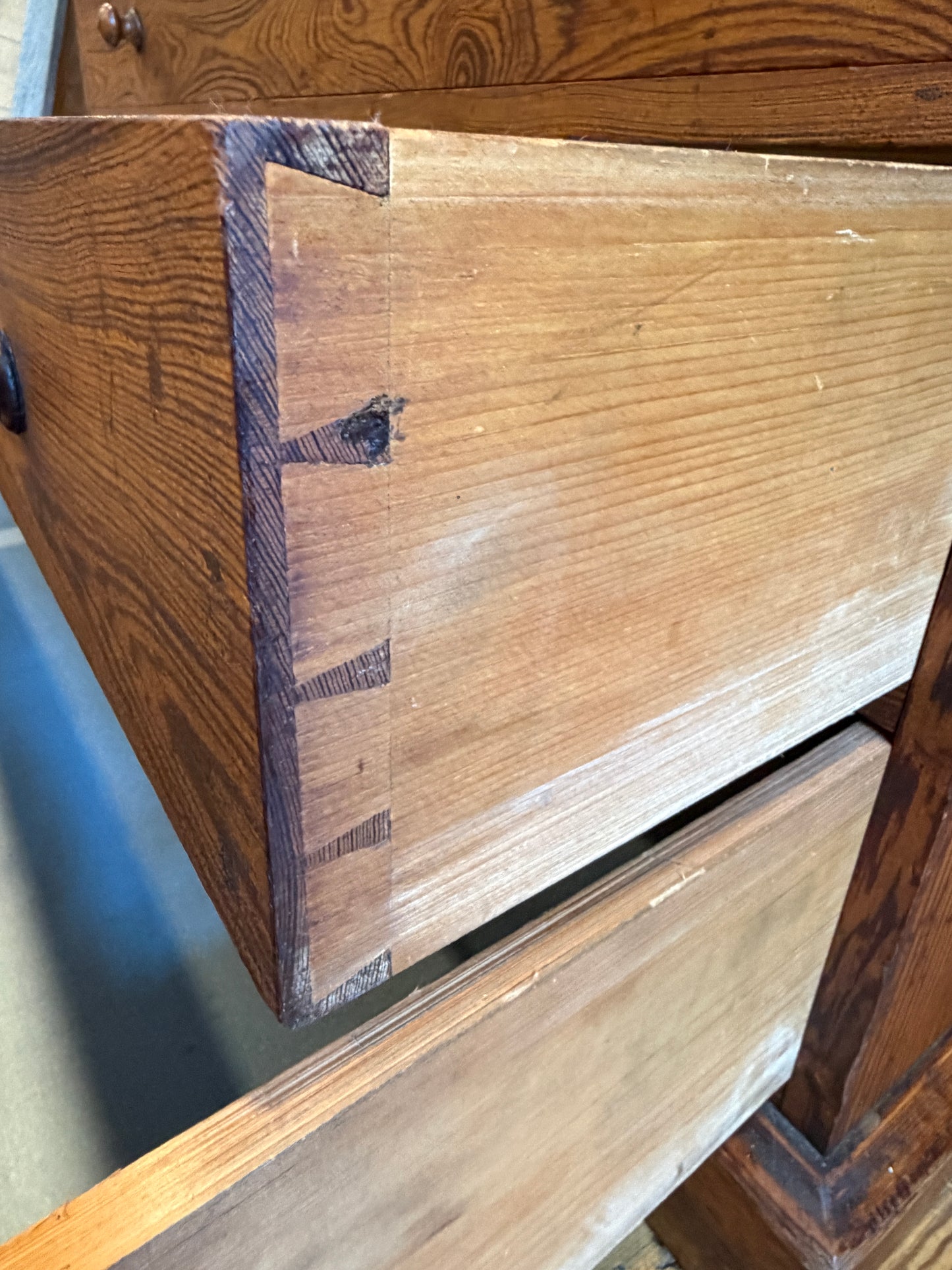 Antique Pitch Pine Plan Chest of Drawers Great Size c1900