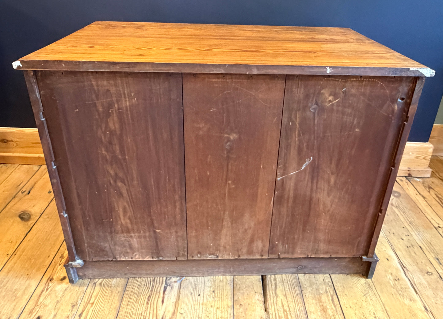 Antique Pitch Pine Plan Chest of Drawers Great Size c1900
