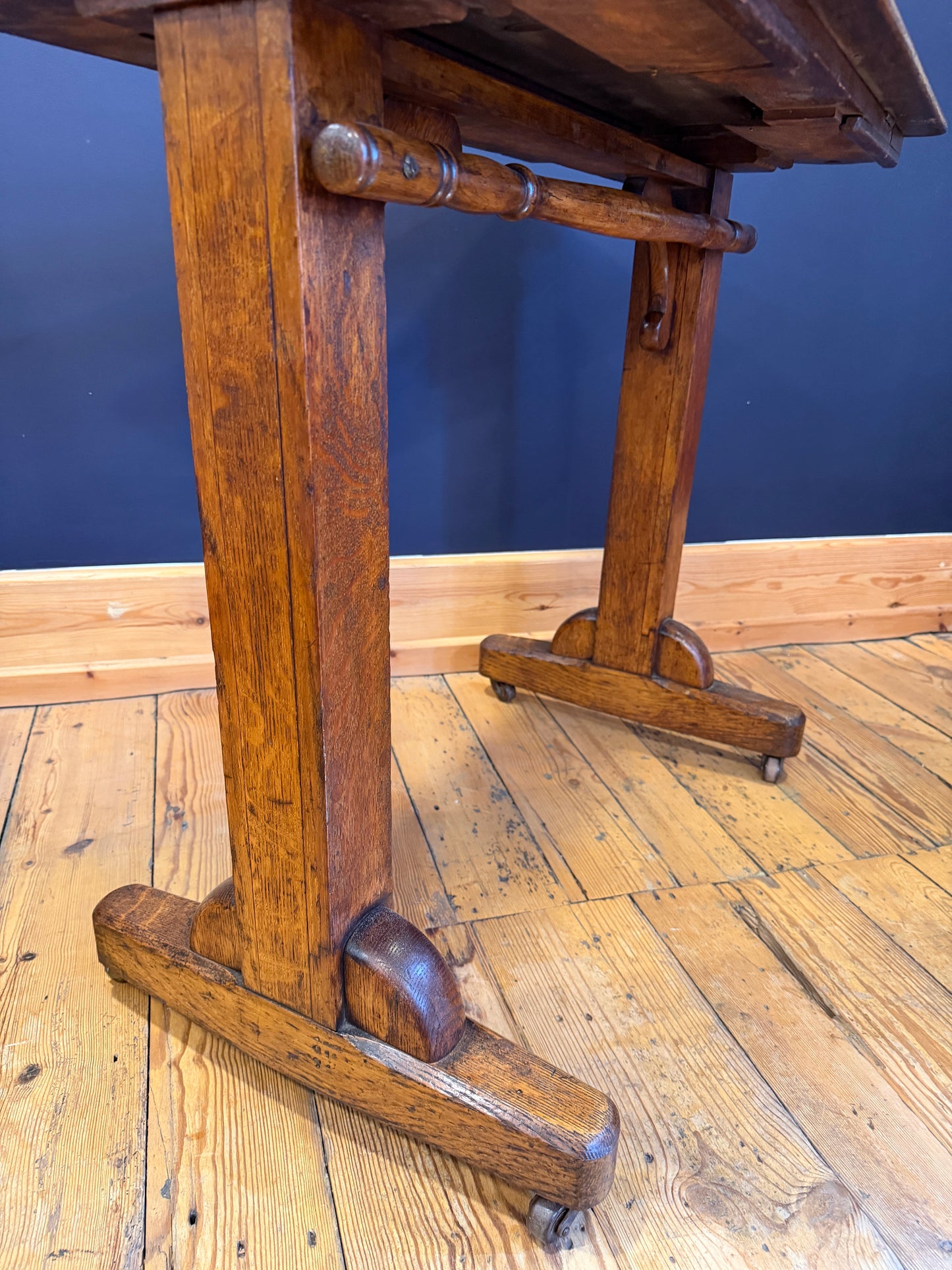 Antique 19th Century Oak Adjustable Reading Metamorphic Desk / Architects Table