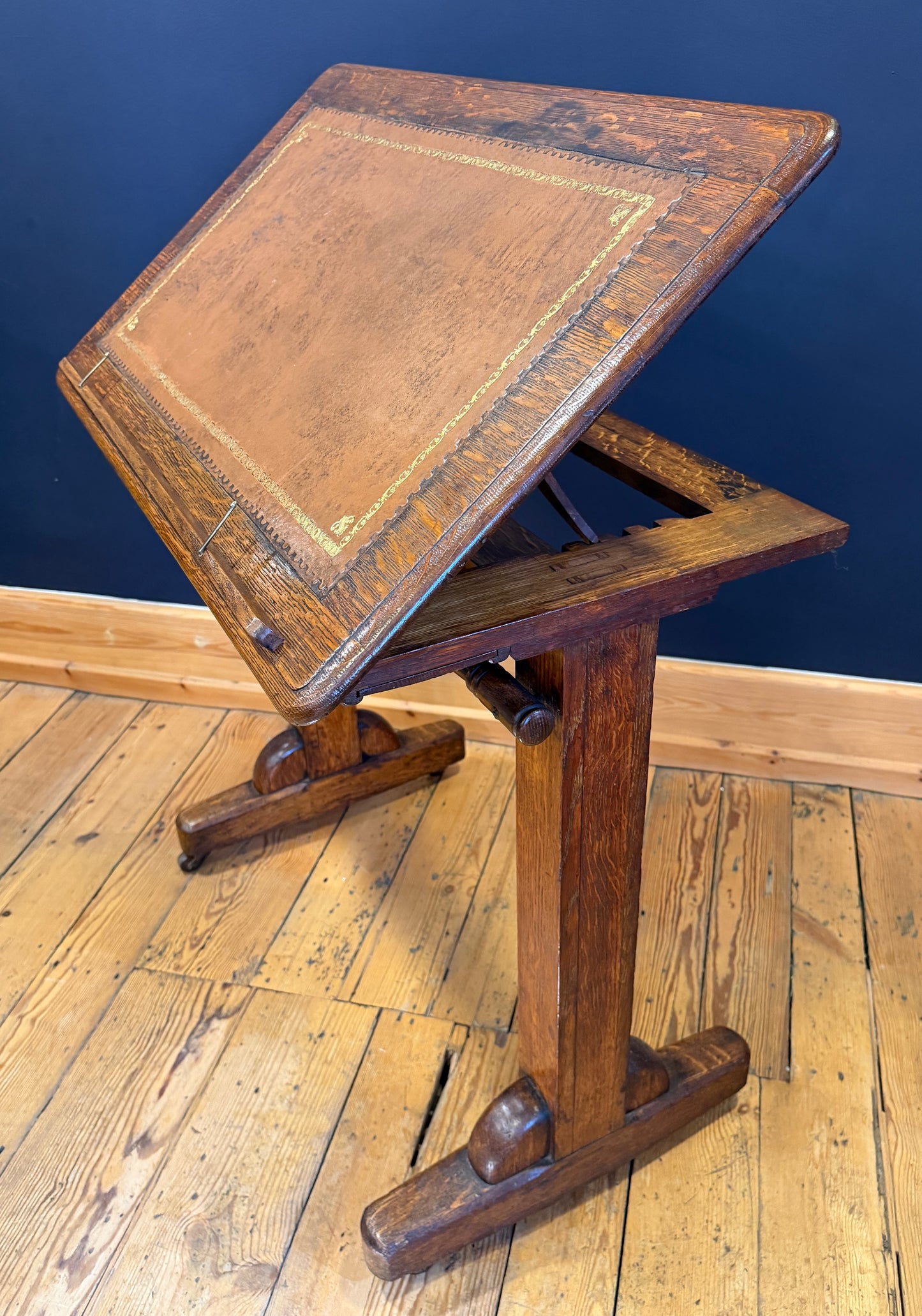 Antique 19th Century Oak Adjustable Reading Metamorphic Desk / Architects Table