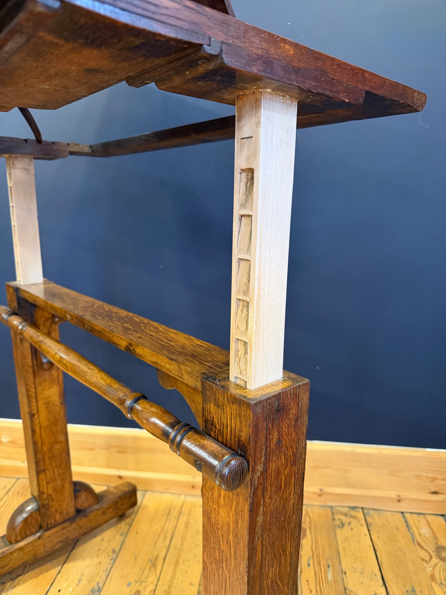 Antique 19th Century Oak Adjustable Reading Metamorphic Desk / Architects Table