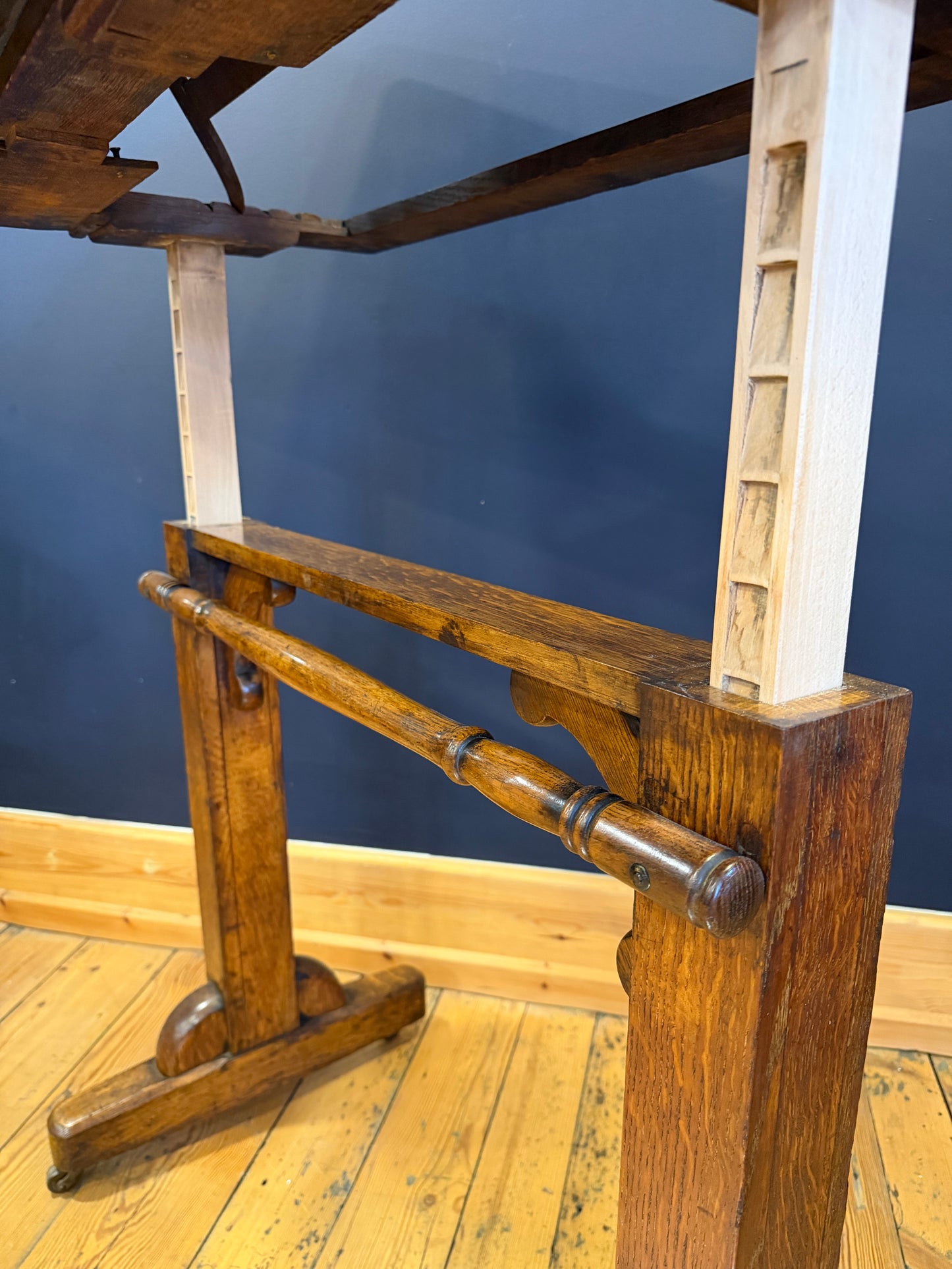 Antique 19th Century Oak Adjustable Reading Metamorphic Desk / Architects Table