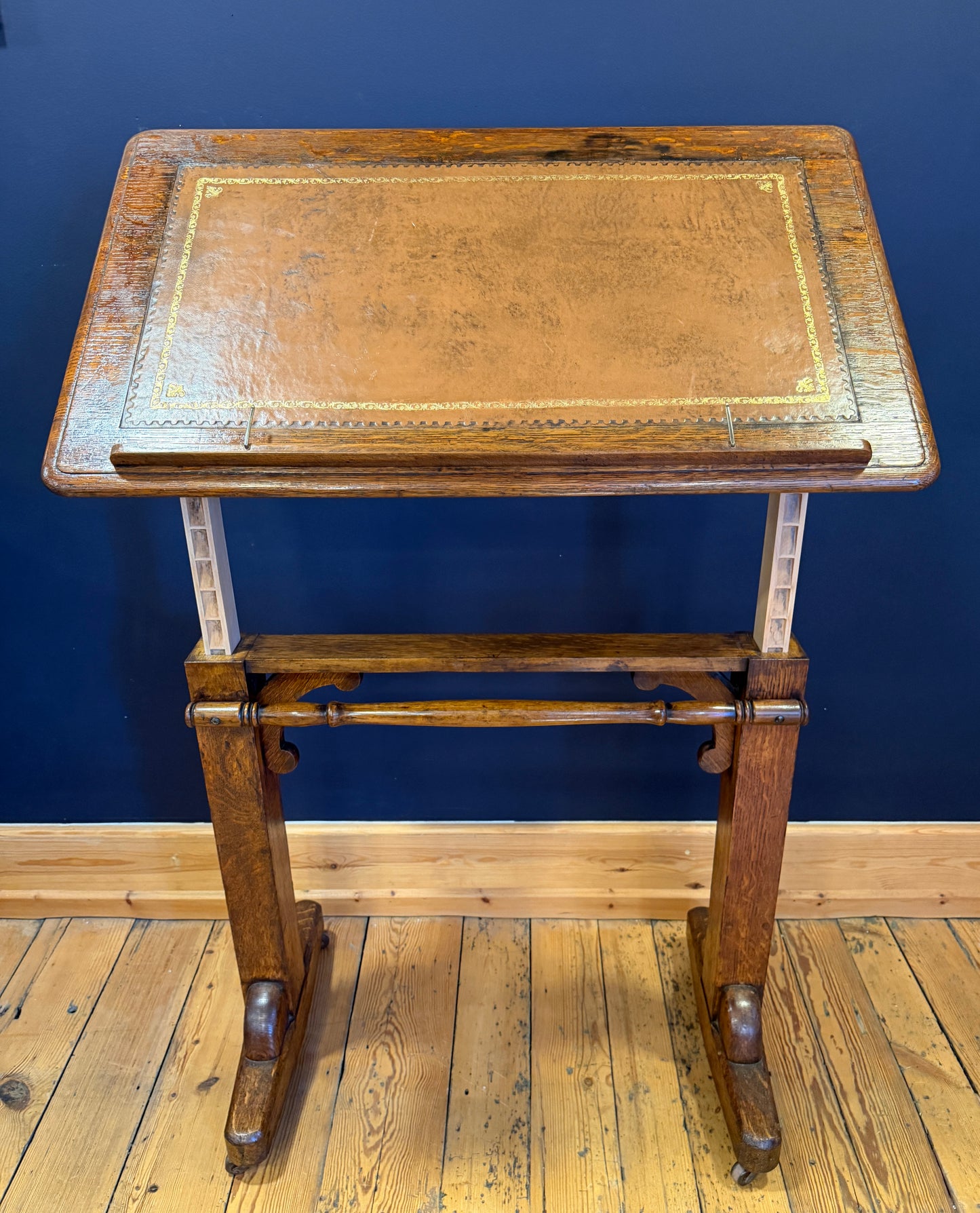 Antique 19th Century Oak Adjustable Reading Metamorphic Desk / Architects Table