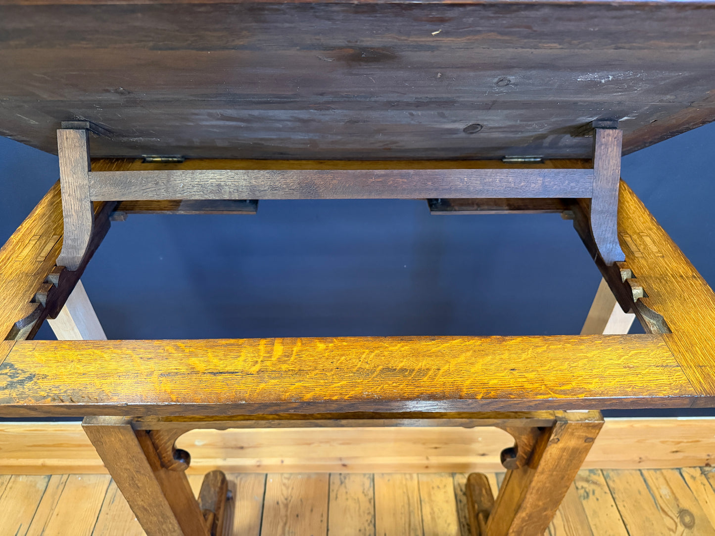 Antique 19th Century Oak Adjustable Reading Metamorphic Desk / Architects Table