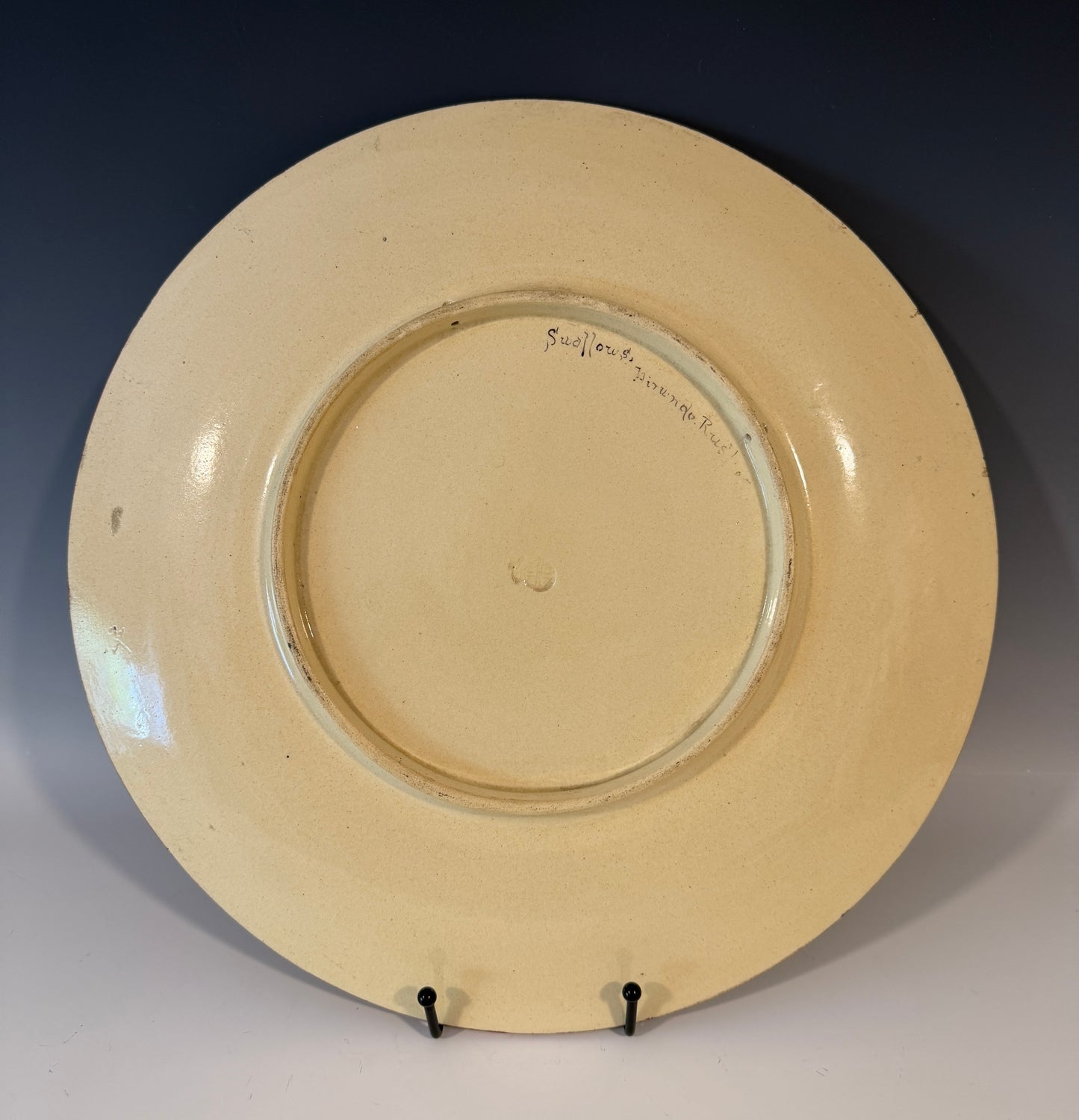 Large Royal Worcester Pottery Wall Charger Painted Swallows Signed J Bradley