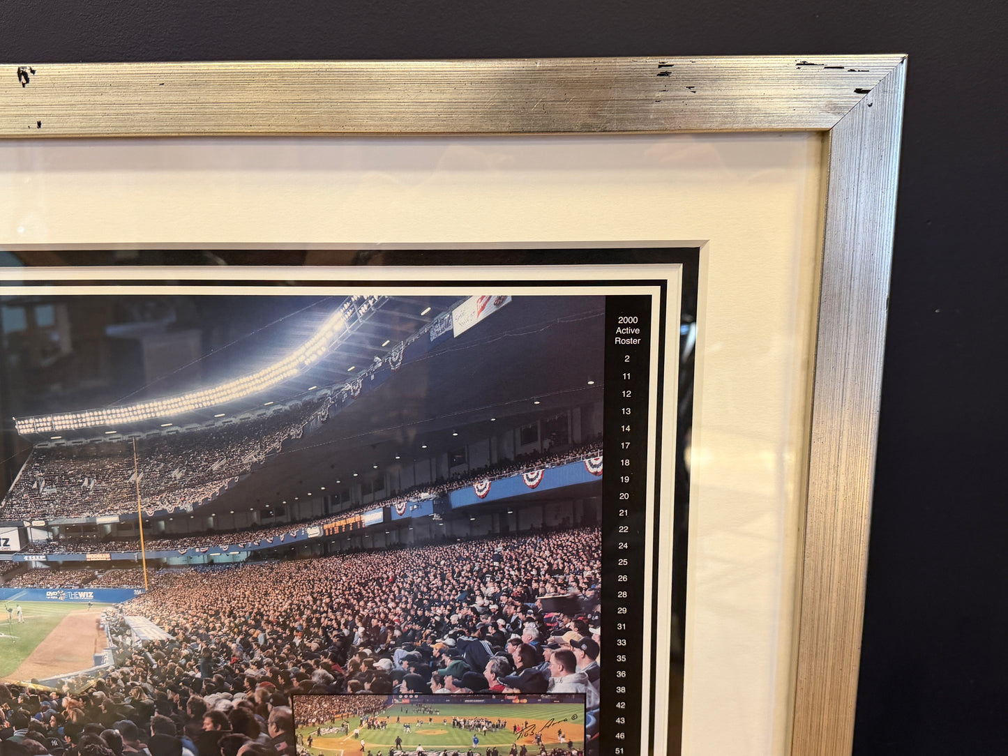 Rare Framed New York Yankees Signed Baseball Bat 2000 World Series