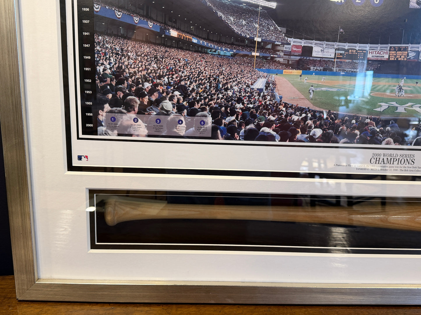 Rare Framed New York Yankees Signed Baseball Bat 2000 World Series