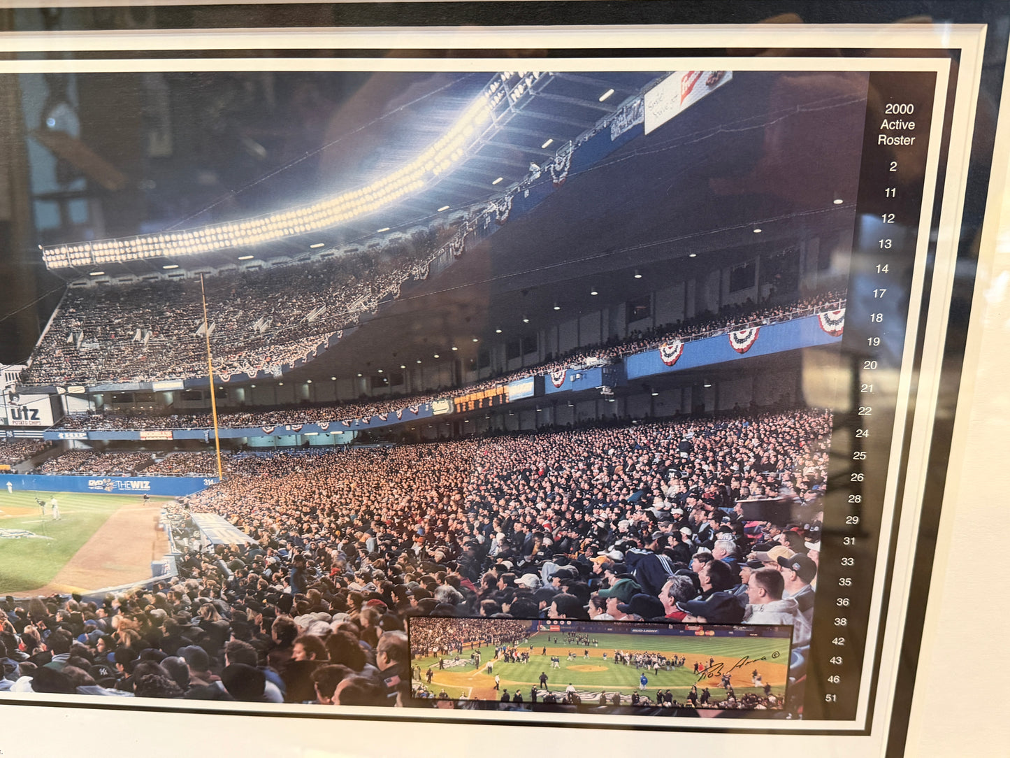 Rare Framed New York Yankees Signed Baseball Bat 2000 World Series