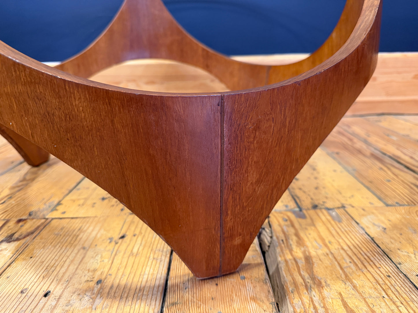 Superb Mid Century Teak & Glass Biomorphic Coffee Table by Henry P Glass c1960's