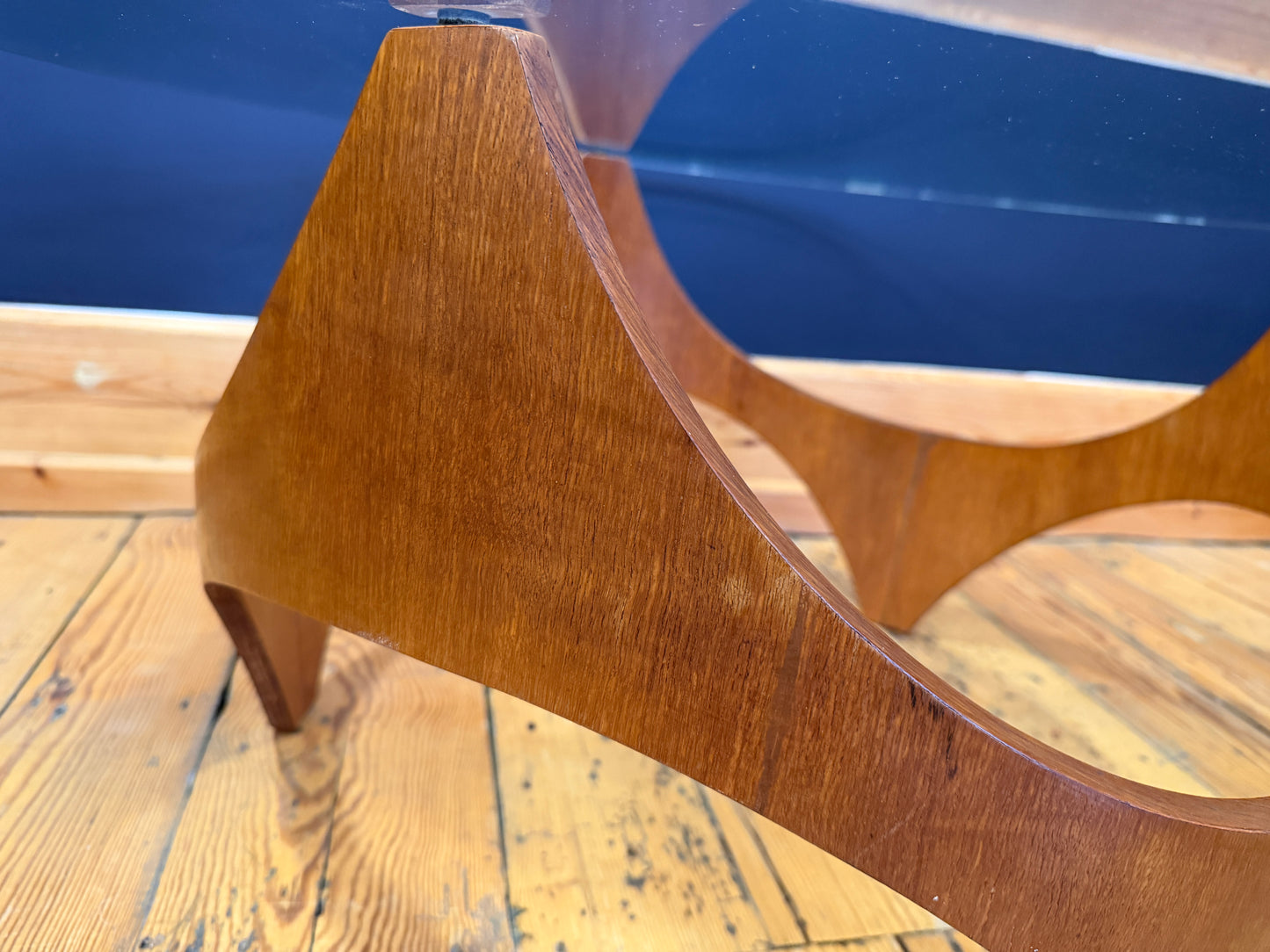 Superb Mid Century Teak & Glass Biomorphic Coffee Table by Henry P Glass c1960's