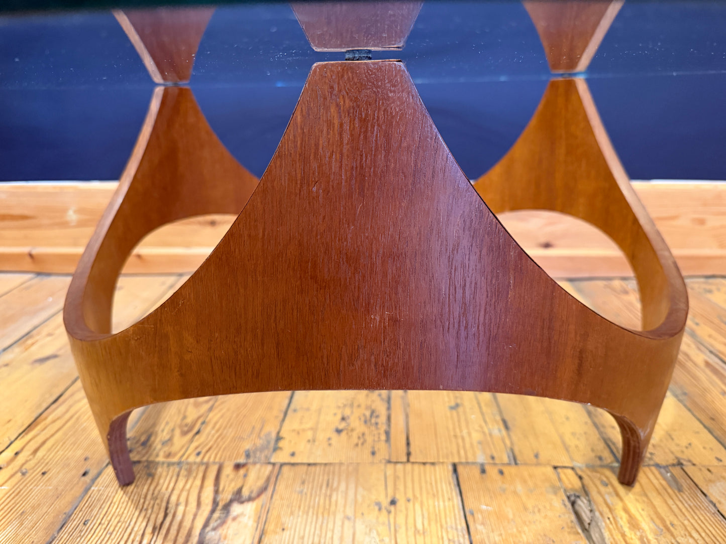 Superb Mid Century Teak & Glass Biomorphic Coffee Table by Henry P Glass c1960's