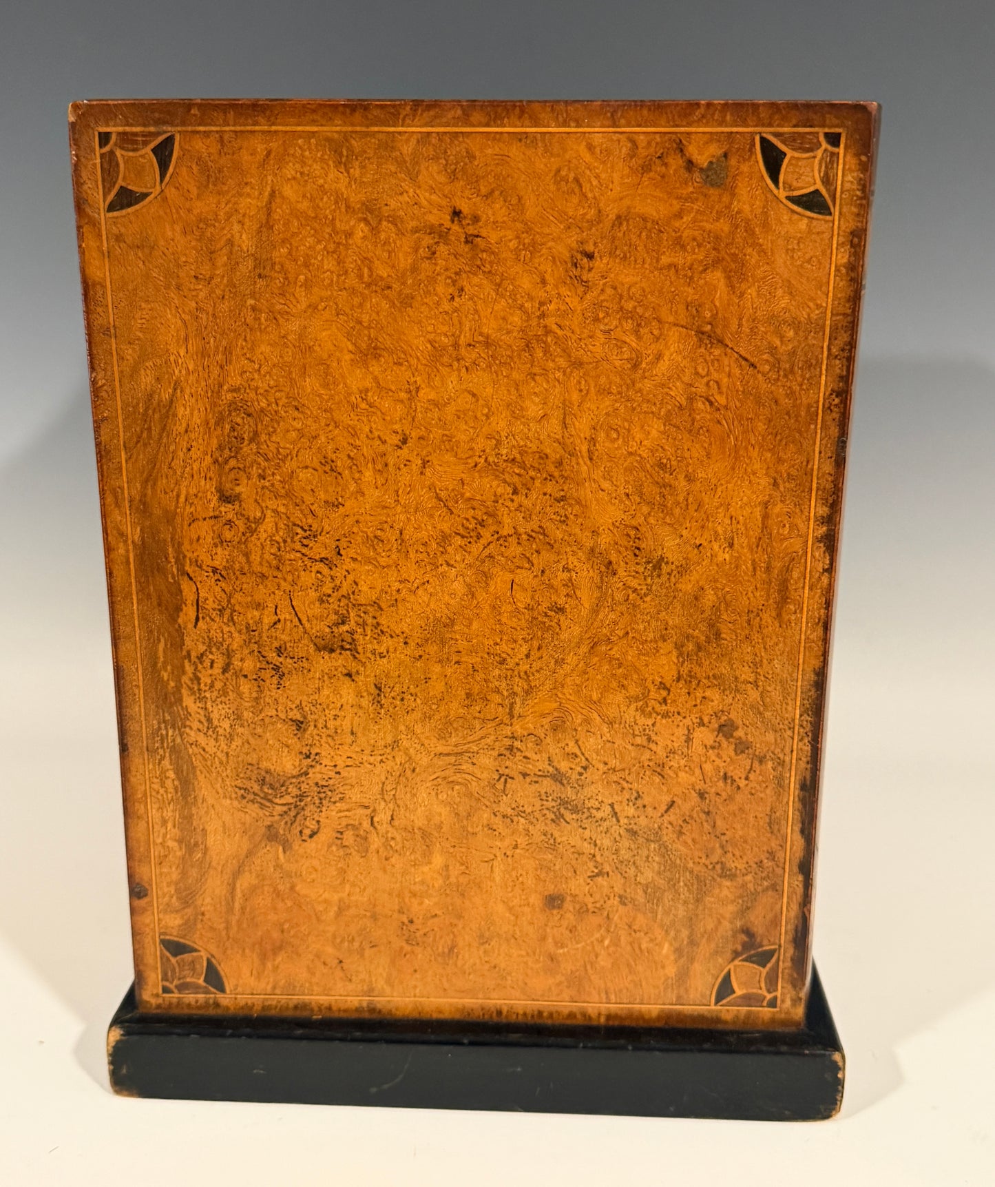 Rare Antique Smokers Cabinet Pipe Rack Burr Inlaid Walnut Faux Books Dunhill?