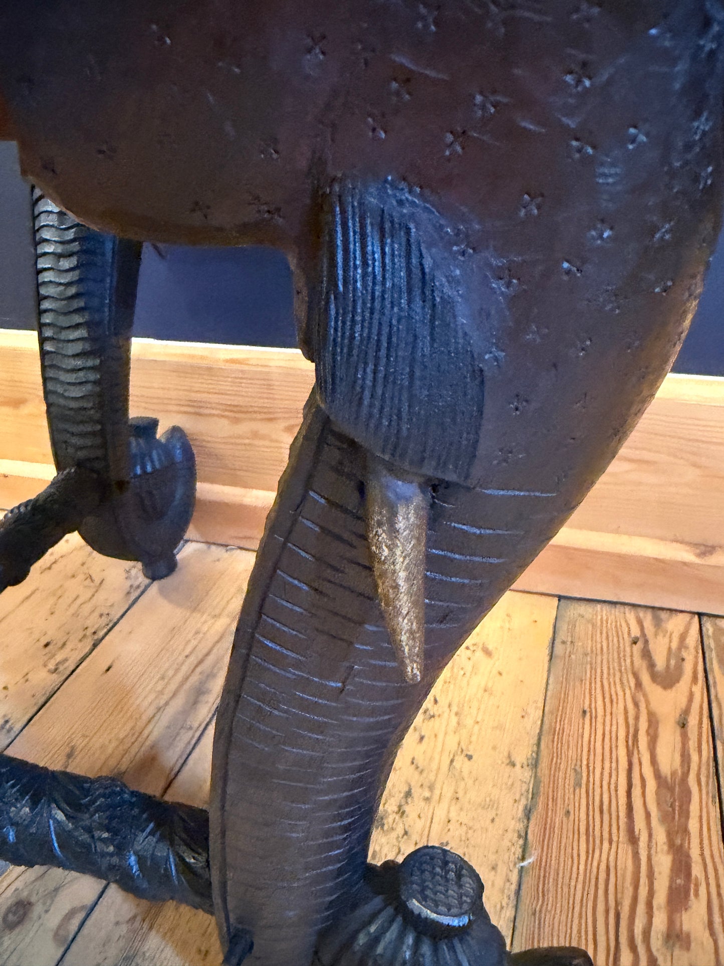 Stunning Antique Carved Anglo Indian Carved Elephant Centre / Coffee Table c1890