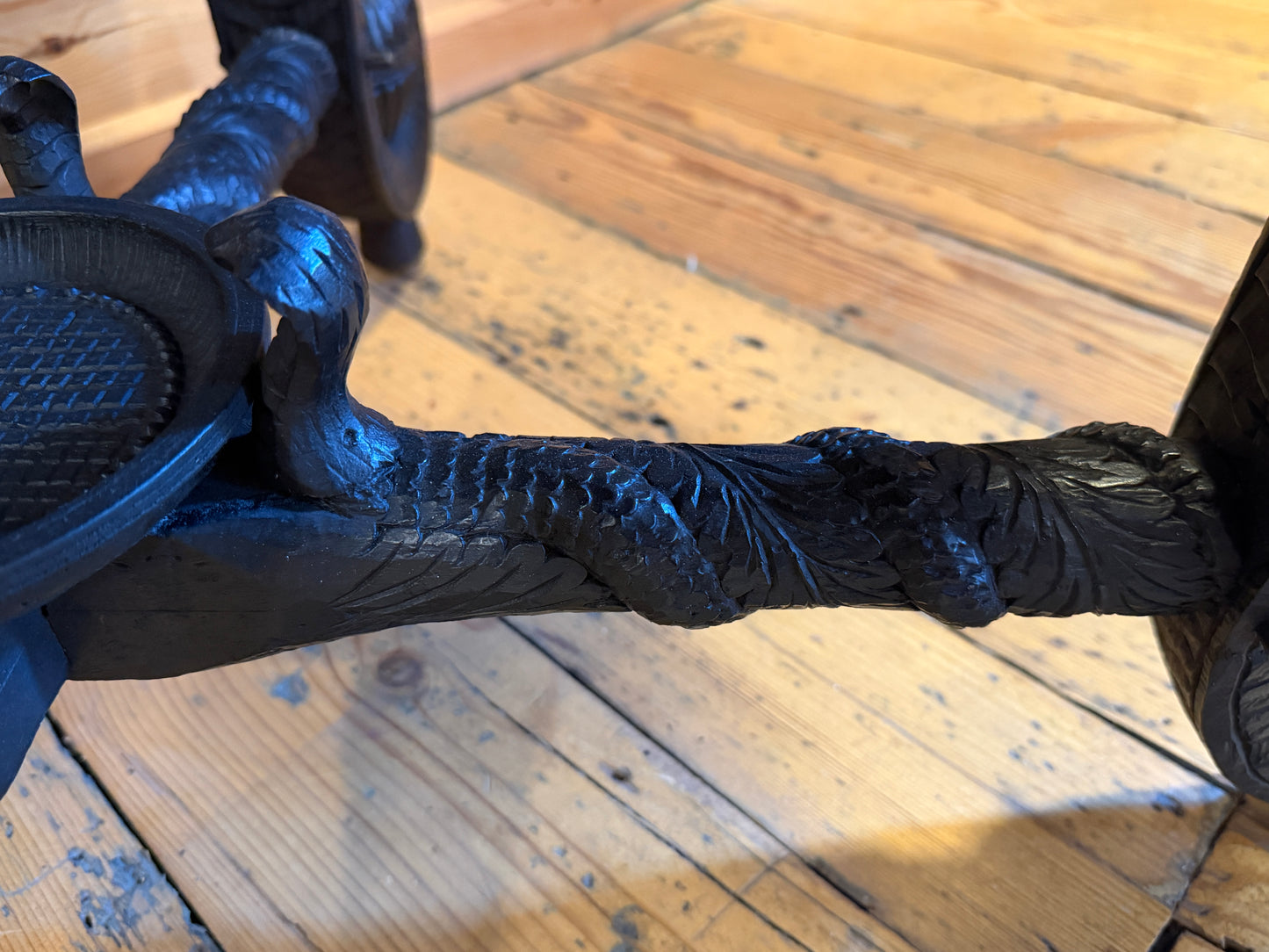 Stunning Antique Carved Anglo Indian Carved Elephant Centre / Coffee Table c1890