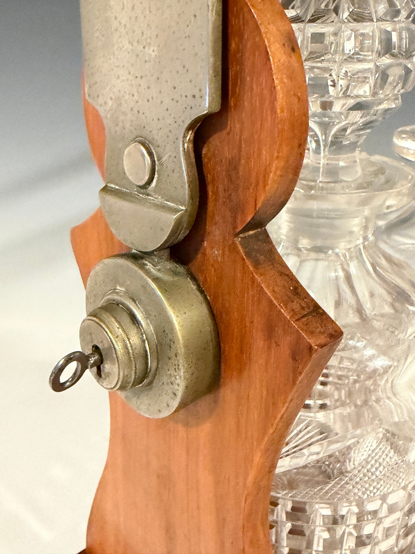 Antique Victorian Mahogany & Silver Plated 2 Bottle Tantalus by Mappin & Webb