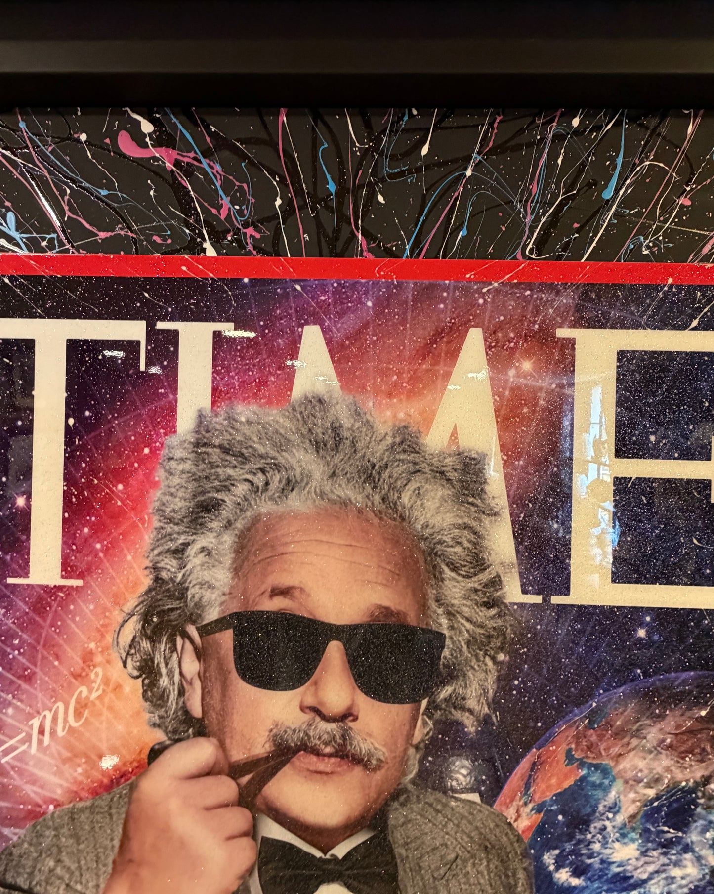 Mr Sly Original Large Signed Mixed Media Painting on Canvas Albert Einstein